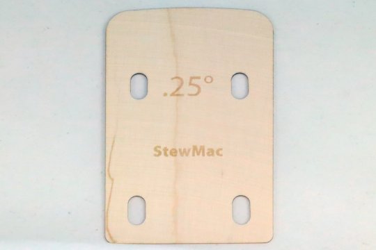 Bolt on bass neck shim, shaped, 0.25 degree