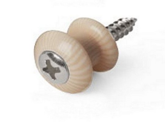 Strap button, ivoroid, chrome screw