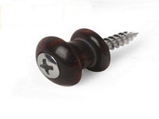 Strap button, snakewood, chrome screw