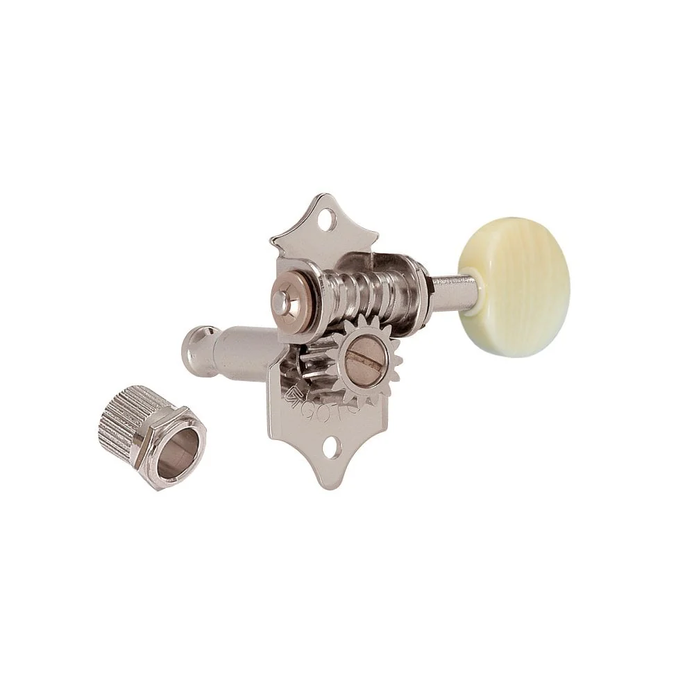 Gotoh SE770 open gear tuners, nickel finish, ivoroid button