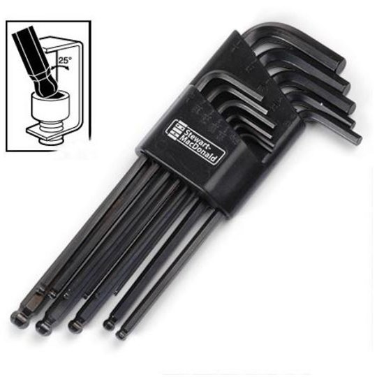 Ball end hex wrenches, US fit, set of 11